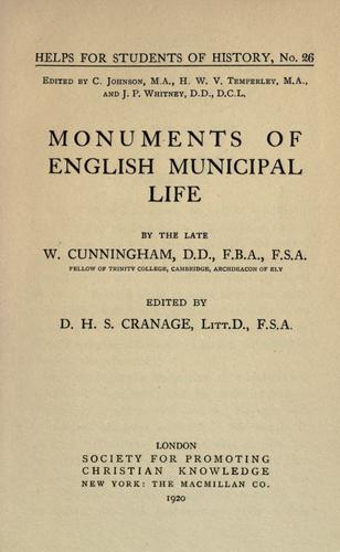 Monuments of English municipal life