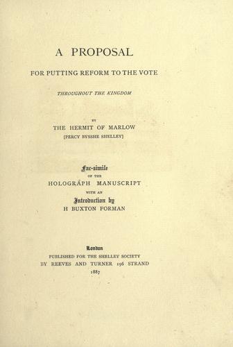 A proposal for putting reform to the vote throughout the kingdom