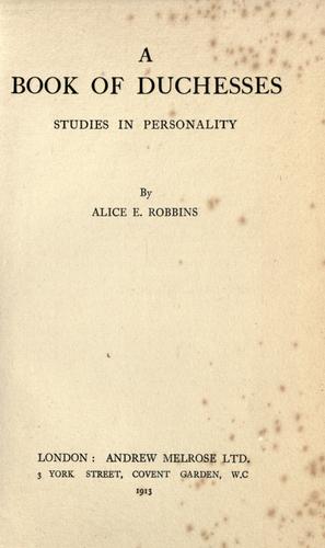 A book of duchesses
