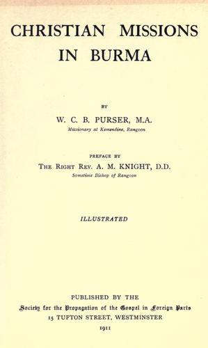 Christian missions in Burma