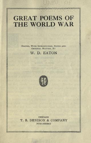Great poems of the world war