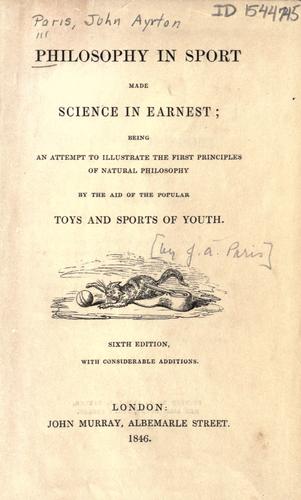 Philosophy in sport made science in earnest