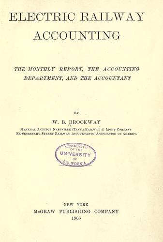 Electric railway accounting