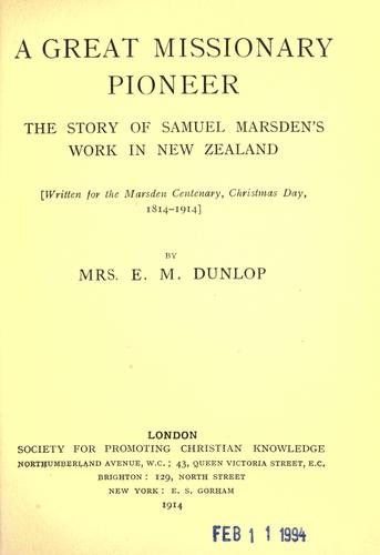 A great missionary pioneer