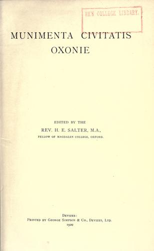 Munimenta civitatis Oxonie