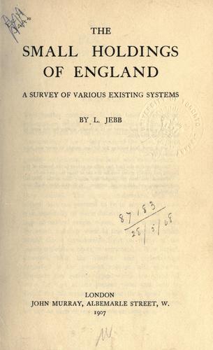 The small holdings of England