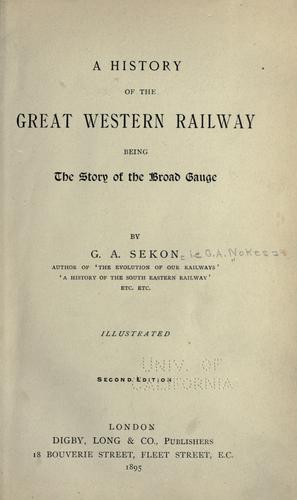 A History Of The Great Western Railway