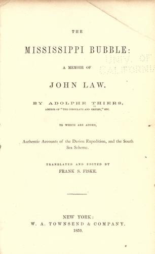 The Mississippi bubble