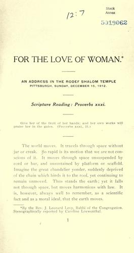 For the love of woman