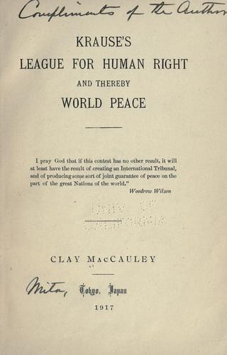 Krause's league for human right and thereby world peace