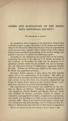Homes and habitations of the Minnesota Historical Society