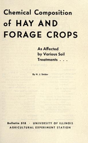 Chemical composition of hay and forage crops as affected by various soil treatments
