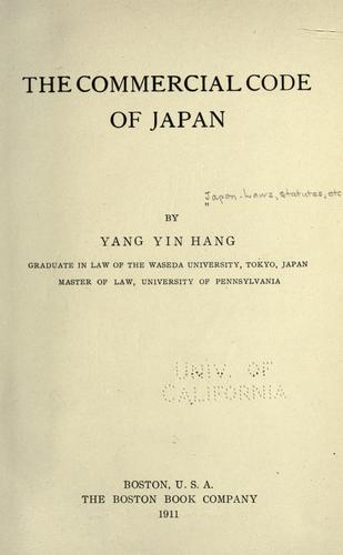 The commercial code of Japan