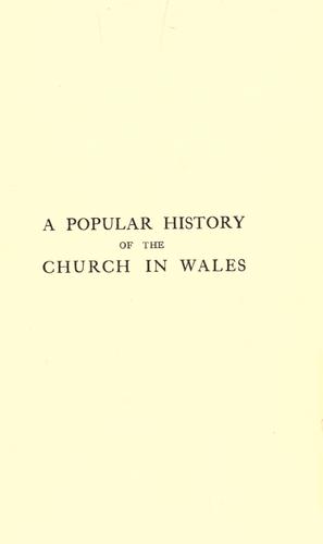 A popular history of the church in Wales
