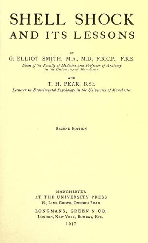 Shell shock and its lessons