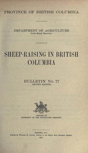 Sheep-raising in British Columbia ..