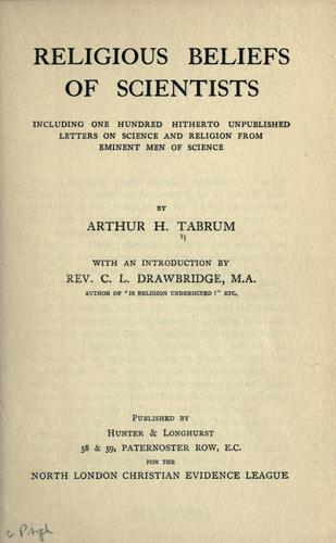 Religious beliefs of scientists