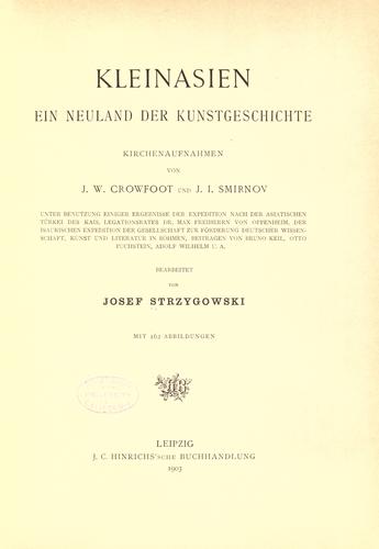 Kleinasien, ein Neuland der Kunstgeschichte