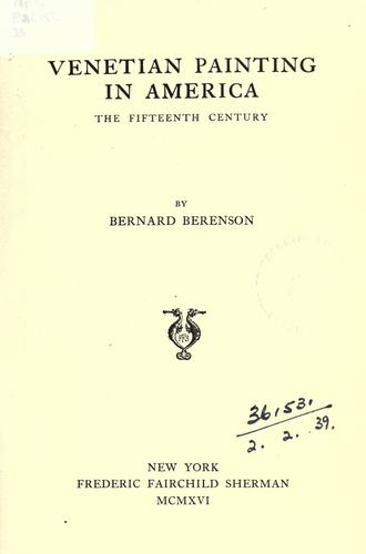 Venetian painting in America: the fifteenth century