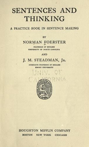 Sentences and thinking