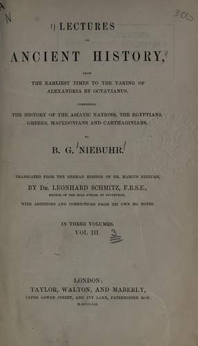 Lectures on ancient history
