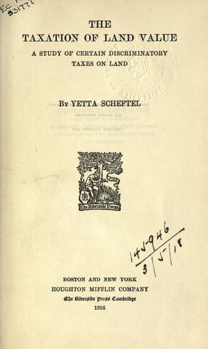 The taxation of land value