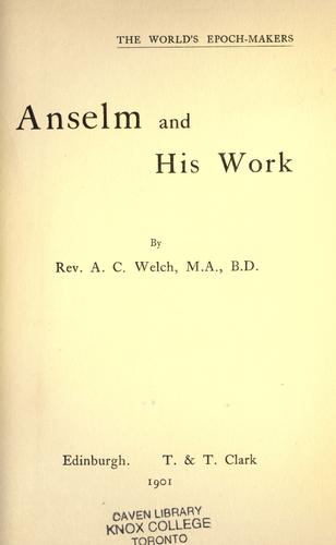 Anselm and his work