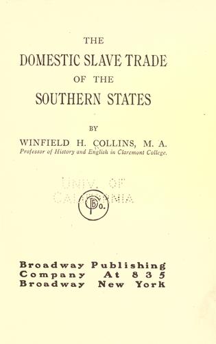 The domestic slave trade of the southern states