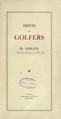 Hints to golfers