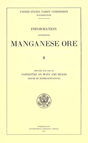 Information concerning manganese ore