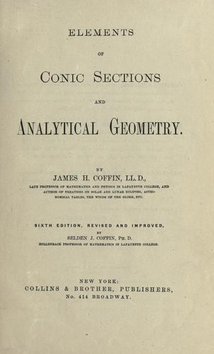 Elements of conic sections and analytical geometry