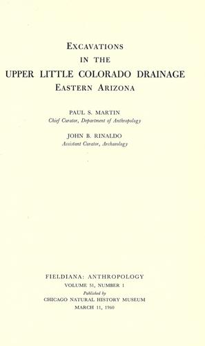 Excavations in the upper Little Colorado drainage, eastern Arizona