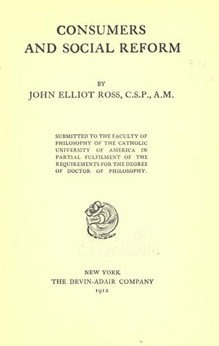 Consumers and social reform