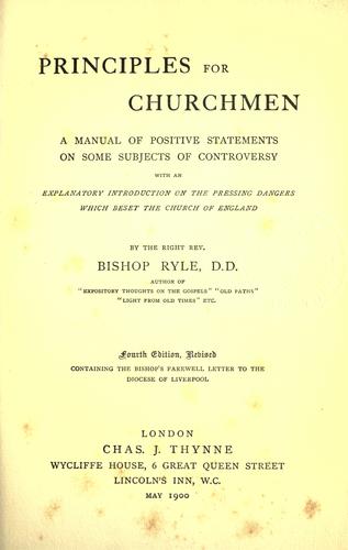 Principles for churchmen