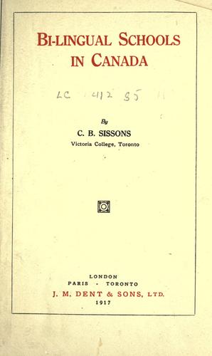 Bi-lingual schools in Canada
