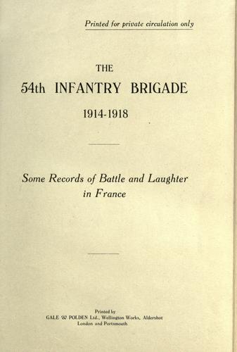 The 54th Infantry Brigade, 1914-1918