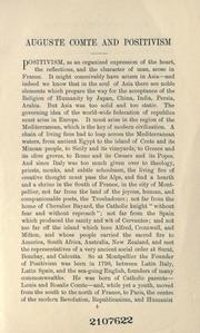 Auguste Comte and positivism