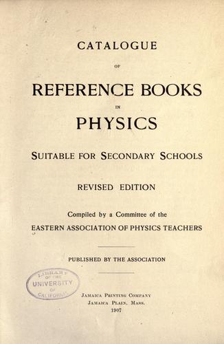 Catalogue of reference books in physics suitable for secondary schools