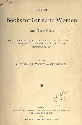 List of books for girls and women and their clubs