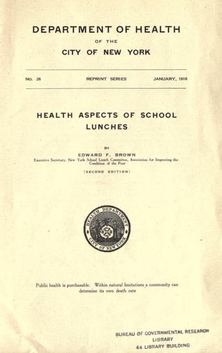 Health aspects of school lunches
