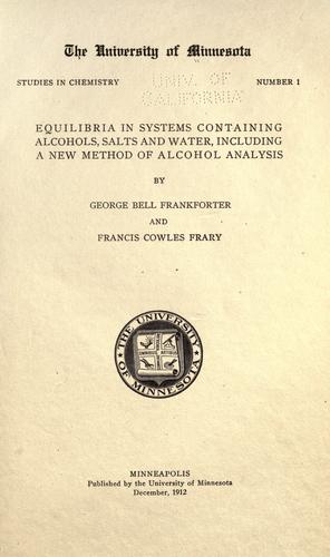 Equilibria in systems containing alcohols, salts and water