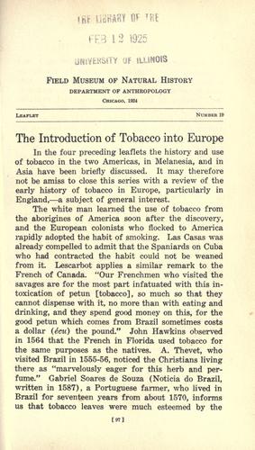 Introduction of tobacco into Europe
