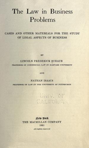 The law in business problems