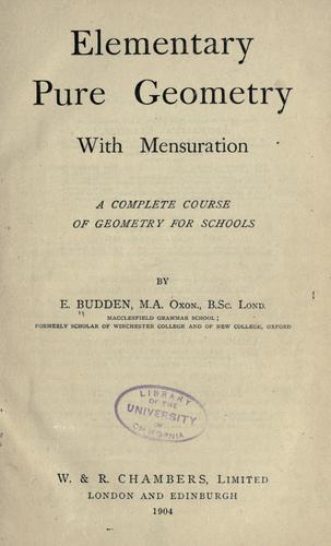 Elementary pure geometry with mensuration
