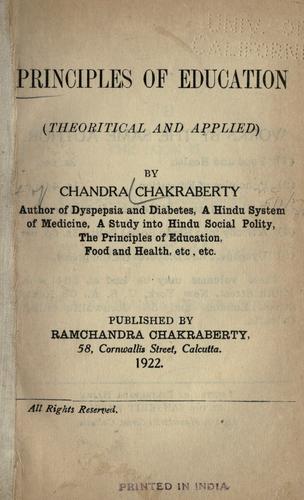 Principles of education (theoritical [!] and applied)
