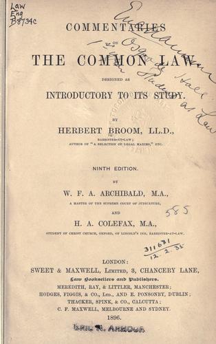 Commentaries on the common law