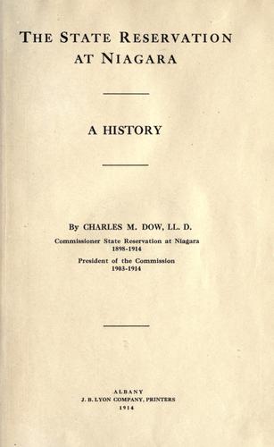 The state reservation at Niagara, a history