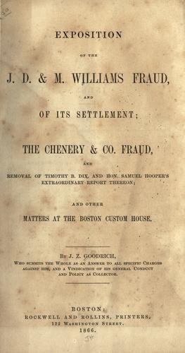 Exposition of the J. D. & M. Williams fraud, and of its settlement