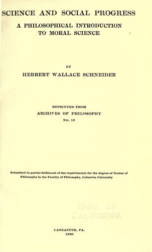 Science and social progress