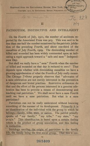 Patriotism, instinctive and intelligent